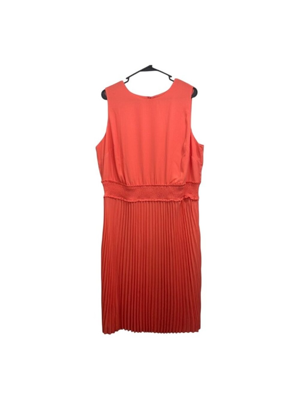 Croft and Barrow Sleeveless Coral Pleated Dress  Womens Plus Size 1X Knee Lenght